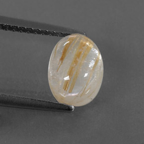 2.09캐럿 천연 무색 골든 루틸 쿼츠, 투명한, 8.2×6.1 mm, 투명/반투명