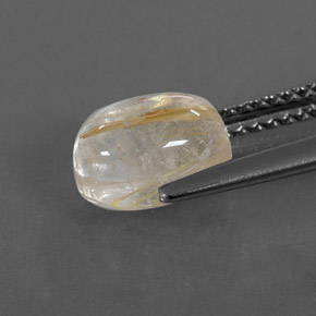 2.09캐럿 천연 무색 골든 루틸 쿼츠, 투명한, 8.2×6.1 mm, 투명/반투명