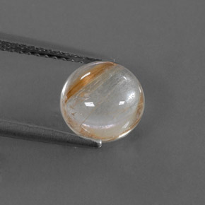 2.28캐럿 천연 무색 골든 루틸 쿼츠, 라운드 컷, 8.04 mm, 투명한