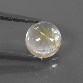1.83캐럿 천연 무색 골든 루틸 쿼츠, 라운드 컷, 7.15 mm, 투명한