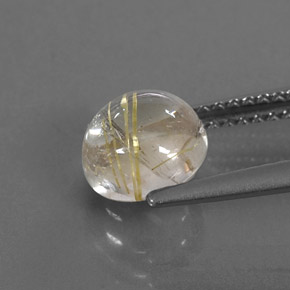 1.83캐럿 천연 무색 골든 루틸 쿼츠, 라운드 컷, 7.15 mm, 투명한