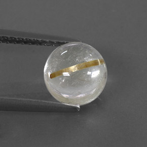1.75캐럿 천연 무색 골든 루틸 쿼츠, 라운드 컷, 7.04 mm, 투명한