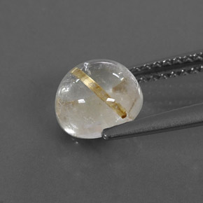 1.75캐럿 천연 무색 골든 루틸 쿼츠, 라운드 컷, 7.04 mm, 투명한