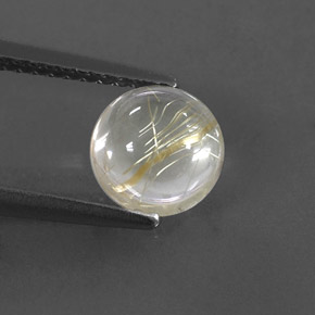 1.43캐럿 천연 무색 골든 루틸 쿼츠, 라운드 컷, 7.00 mm, 투명한