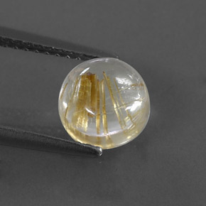 1.82캐럿 천연 무색 골든 루틸 쿼츠, 라운드 컷, 7.27 mm, 투명한
