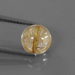 2.25캐럿 천연 무색 골든 루틸 쿼츠, 투명한, 8.06 mm, 투명/반투명