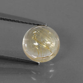 2.41캐럿 천연 무색 골든 루틸 쿼츠, 라운드 컷, 8.12 mm, 투명한