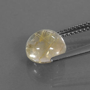 2.41캐럿 천연 무색 골든 루틸 쿼츠, 라운드 컷, 8.12 mm, 투명한
