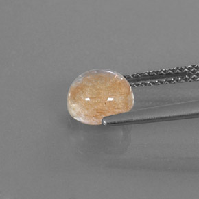 1.55캐럿 천연 무색 골든 루틸 쿼츠, 라운드 컷, 7.05 mm, 투명한