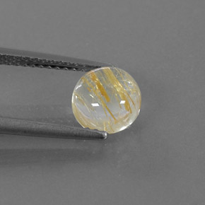 1.61캐럿 천연 무색 골든 루틸 쿼츠, 라운드 컷, 7.21 mm, 투명한