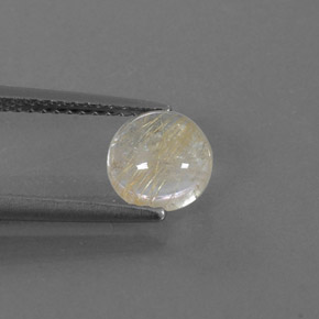 1.27캐럿 천연 무색 골든 루틸 쿼츠, 라운드 컷, 6.95 mm, 투명한