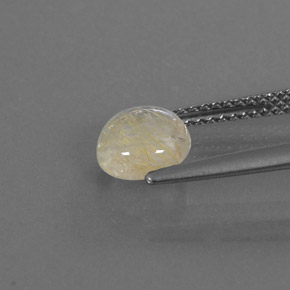 1.27캐럿 천연 무색 골든 루틸 쿼츠, 라운드 컷, 6.95 mm, 투명한