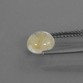 1.32캐럿 천연 무색 골든 루틸 쿼츠, 라운드 컷, 6.96 mm, 투명한