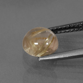 1.40캐럿 천연 무색 골든 루틸 쿼츠, 라운드 컷, 6.95 mm, 투명한