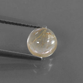 1.62캐럿 천연 무색 골든 루틸 쿼츠, 라운드 컷, 6.90 mm, 투명한