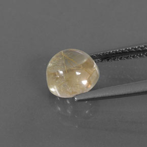 1.62캐럿 천연 무색 골든 루틸 쿼츠, 라운드 컷, 6.90 mm, 투명한