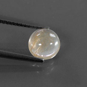 1.42캐럿 천연 무색 골든 루틸 쿼츠, 라운드 컷, 6.97 mm, 투명한