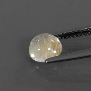 1.42캐럿 천연 무색 골든 루틸 쿼츠, 라운드 컷, 6.97 mm, 투명한