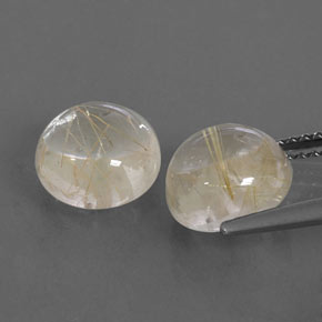 캐럿 천연 무색 골든 루틸 쿼츠 보석, 라운드 컷, 8.03 mm, 투명한