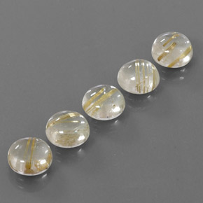 캐럿 천연 무색 골든 루틸 쿼츠 보석, 라운드 컷, 8.07 mm, 투명한