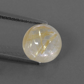 2.59캐럿 천연 무색 골든 루틸 쿼츠, 투명한, 8.18 mm, 투명/반투명