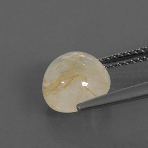 2.59캐럿 천연 무색 골든 루틸 쿼츠, 투명한, 8.18 mm, 투명/반투명