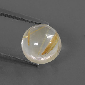 2.74캐럿 천연 무색 골든 루틸 쿼츠, 라운드 컷, 8.16 mm, 투명한