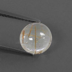 1.99캐럿 천연 무색 골든 루틸 쿼츠, 라운드 컷, 7.92 mm, 투명한