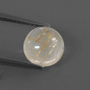 1.78캐럿 천연 무색 골든 루틸 쿼츠, 라운드 컷, 8.02 mm, 투명한