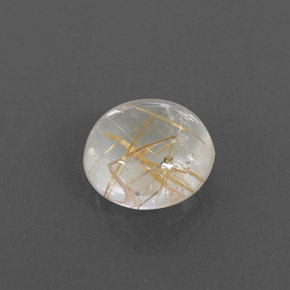 1.78캐럿 천연 무색 골든 루틸 쿼츠, 라운드 컷, 8.02 mm, 투명한