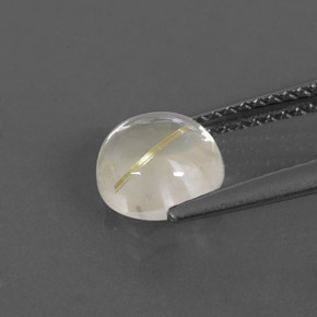 1.57캐럿 천연 무색 골든 루틸 쿼츠, 라운드 컷, 7.05 mm, 투명한