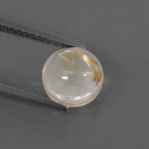 1.66캐럿 천연 무색 골든 루틸 쿼츠, 라운드 컷, 7.14 mm, 투명한