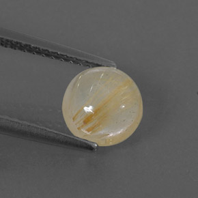 1.50캐럿 천연 무색 골든 루틸 쿼츠, 라운드 컷, 7.16 mm, 투명한