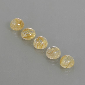 캐럿 천연 무색 골든 루틸 쿼츠 보석, 라운드 컷, 6.97 mm, 투명한