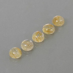 캐럿 천연 무색 골든 루틸 쿼츠 보석, 라운드 컷, 6.97 mm, 투명한