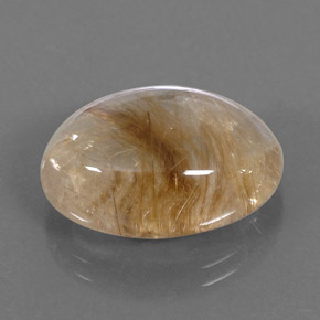 14.50캐럿 천연 무색 골든 루틸 쿼츠, 타원형 컷, 18.7×13.5 mm, 투명한