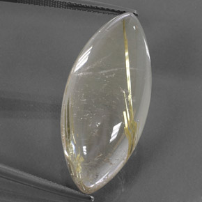 26.24캐럿 천연 무색 골든 루틸 쿼츠, 마퀴즈, 31.5×13.8 mm, 투명한