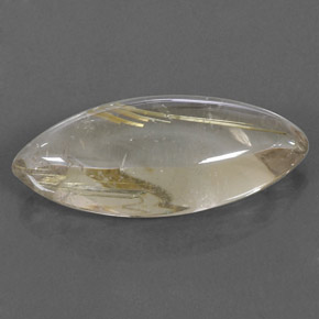 26.24캐럿 천연 무색 골든 루틸 쿼츠, 마퀴즈, 31.5×13.8 mm, 투명한