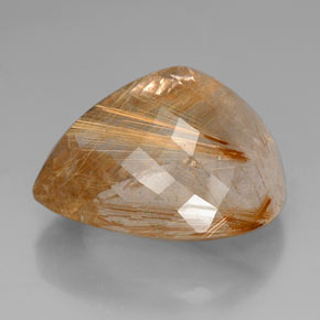 102.45캐럿 천연 무색 골든 루틸 쿼츠, 배 모양, 32.6×28.4 mm, 투명한