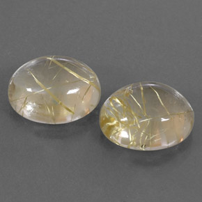캐럿 천연 무색 골든 루틸 쿼츠 보석, 타원형 컷, 12.2×10 mm, 투명한