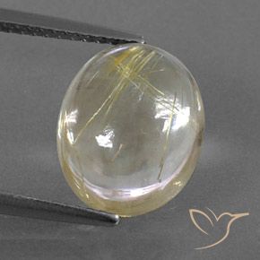5.04ct 자연스러운 옅은 노랑 루틸 쿼츠, 타원형, 투명한