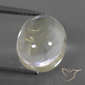 5.43ct 자연스러운 흙빛 노란색 루틸 쿼츠, 타원형, 투명한