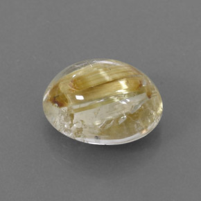 4.46캐럿 천연 무색 골든 루틸 쿼츠, 타원형 컷, 11.9×9.7 mm, 투명한