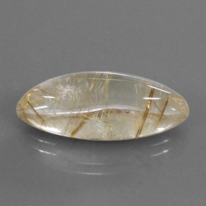 10.87캐럿 천연 무색 골든 루틸 쿼츠, 마퀴즈, 23.3×8.8 mm, 투명한