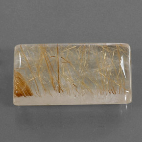 29.39캐럿 천연 무색 골든 루틸 쿼츠, 바게트, 25.7×14.7 mm, 투명한