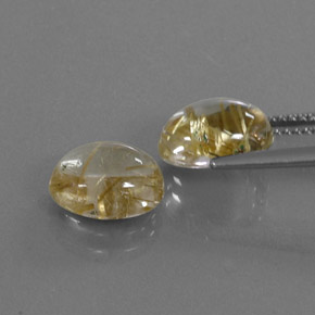 캐럿 천연 무색 골든 루틸 쿼츠 보석, 타원형 컷, 9.8×7.9 mm, 투명한