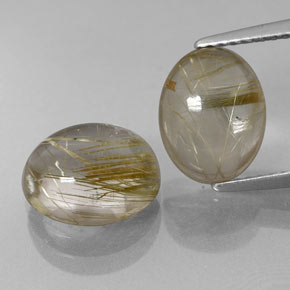 캐럿 천연 무색 골든 루틸 쿼츠 보석, 타원형 컷, 9.8×7.9 mm, 투명한