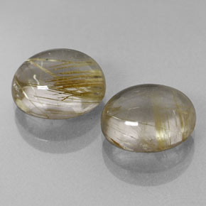 캐럿 천연 무색 골든 루틸 쿼츠 보석, 타원형 컷, 9.8×7.9 mm, 투명한
