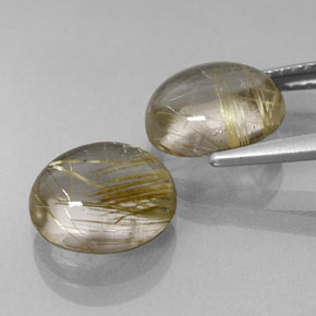캐럿 천연 무색 골든 루틸 쿼츠 보석, 타원형 컷, 9.8×7.9 mm, 투명한