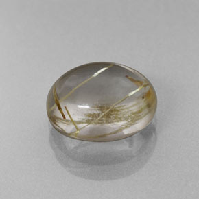 2.66캐럿 천연 무색 골든 루틸 쿼츠, 타원형 컷, 9.8×7.8 mm, 투명한